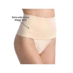 Plus Size Women's Soft Shaping Wide Band Thong by Rago in Beige (Size M)