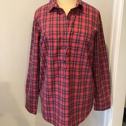 J. Crew Tops | J Crew Women's Button Down Shirt Size 4 | Color: Red | Size: 4