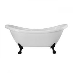 Randolph Morris Florence 63 Inch Acrylic Double Slipper Clawfoot Tub - No Faucet Drillings - Lion Paw Feet RMBP63DS0LPORB