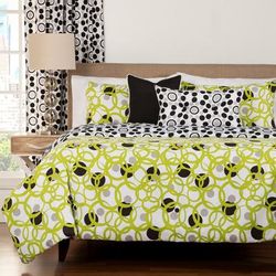 Full Circle Green Modern Reversible 6-PC King Luxury Duvet Set - Siscovers FCGR-XDUKG6