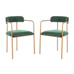 Camille Side Chair in Malachite Green/Gold - Safavieh ACH6201C-SET2