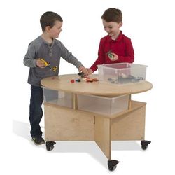 Mobile Collaboration Table With Trays - Whitney Brothers WB1816