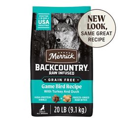 Backcountry Raw Infused Grain Free Game Bird Recipe Freeze Dried Dog Food, 20 lbs.