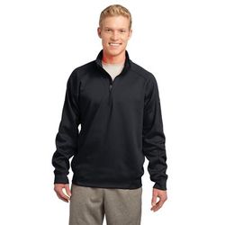 Sport-Tek F247 Tech Fleece 1/4-Zip Pullover T-Shirt in Black size 3XL | Polyester