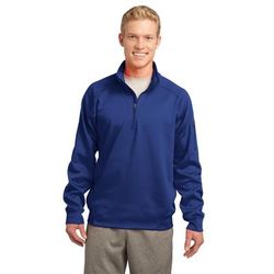 Sport-Tek F247 Tech Fleece 1/4-Zip Pullover T-Shirt in True Royal Blue size Medium | Polyester