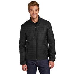 Port Authority J850 Packable Puffy Jacket in Deep Black size Large | Polyester