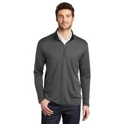 Port Authority K584 Silk Touch Performance 1/4-Zip in Steel Gray/Black size XS | Polyester