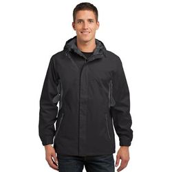 Port Authority J322 Cascade Waterproof Jacket in Black/Magnet size Small | Nylon