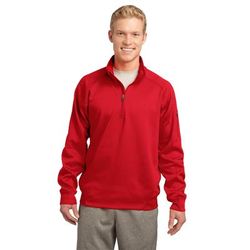 Sport-Tek F247 Tech Fleece 1/4-Zip Pullover T-Shirt in True Red size Large | Polyester