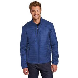 Port Authority J850 Packable Puffy Jacket in Cobalt Blue size XL | Polyester