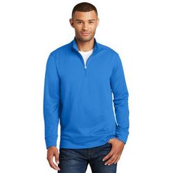 Port & Company PC590Q Performance Fleece 1/4-Zip Pullover Sweatshirt in Royal Blue size 2XL | Polyester