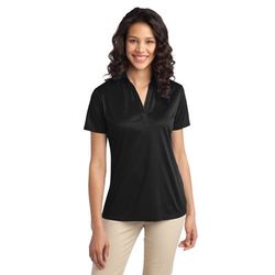 Port Authority L540 Women's Silk Touch Performance Polo Shirt in Black size XL | Polyester