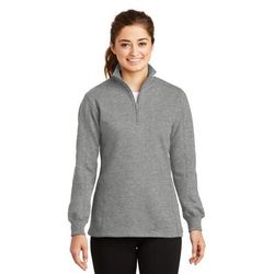 Sport-Tek LST253 Women's 1/4-Zip Sweatshirt in Vintage Heather size Small | Cotton/Polyester Blend