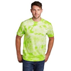 Port & Company PC145 Crystal Tie-Dye Top in Lemon Lime size Large | Cotton
