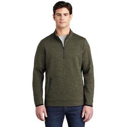 Sport-Tek ST281 Triumph 1/4-Zip Pullover T-Shirt in Olive Heather size Small | Cotton Blend