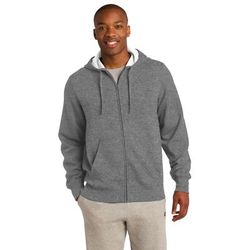 Sport-Tek ST258 Full-Zip Hooded Sweatshirt in Vintage Heather size 2XL | Polyester Blend