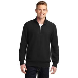 Sport-Tek ST283 Super Heavyweight 1/4-Zip Pullover Sweatshirt in Black size 2XL | Polyester Blend