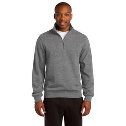 Sport-Tek TST253 Tall 1/4-Zip Sweatshirt in Vintage Heather size Large/Tall | Cotton/Polyester Blend