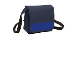 Port Authority BG753 Lunch Cooler Messenger in Navy Blue/Twilight Blue size OSFA | Polyester Blend