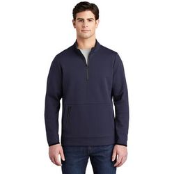 Sport-Tek ST281 Triumph 1/4-Zip Pullover T-Shirt in Navy Blue size Medium | Cotton Blend