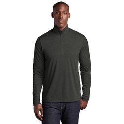 Sport-Tek ST469 Endeavor 1/4-Zip Pullover T-Shirt in Black Heather size 3XL | Polyester