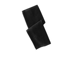 Port Authority PT390 Hemmed Towel in Black size OSFA | Cotton