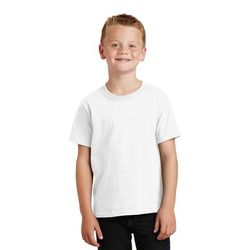 Port & Company PC099Y Youth Beach Wash Garment-Dyed Top in White size Medium | Cotton