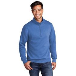 Port & Company PC78Q Core Fleece 1/4-Zip Pullover Sweatshirt in Heather Royal Blue size Small