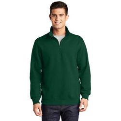 Sport-Tek ST253 1/4-Zip Sweatshirt in Forest Green size XS | Cotton/Polyester Blend