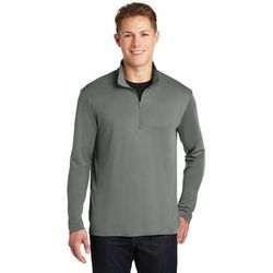 Sport-Tek ST357 PosiCharge Competitor 1/4-Zip Pullover T-Shirt in Grey Concrete size 3XL | Polyester