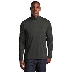 Sport-Tek ST469 Endeavor 1/4-Zip Pullover T-Shirt in Black Heather size 4XL | Polyester