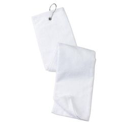 Port Authority TW50 Grommeted Tri-Fold Golf Towel in White size OSFA | Cotton Blend