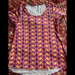 Lularoe Tops | Lularoe Classic Shirt | Color: Orange/Purple | Size: M