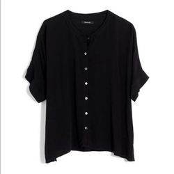 Madewell Tops | Getaway Oversize Button-Down Shirt In True Black | Color: Black | Size: Xs