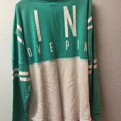 Pink Victoria's Secret Tops | Long Sleeve Victoria Secret Pink Top | Color: Green/White | Size: L