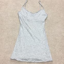 American Eagle Outfitters Tops | Grey Beaded Tank W/ Adjustable Straps + Shelf Bra | Color: Gray/Silver | Size: S