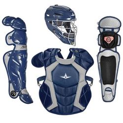 All Star System7 NOCSAE Certified Adult Pro Baseball Catcher's Kit Navy