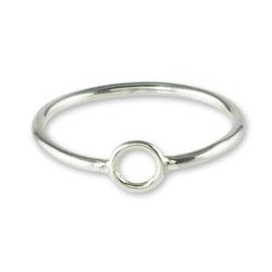 Circle Harmony,'Circle Design Sterling Silver Band Ring'