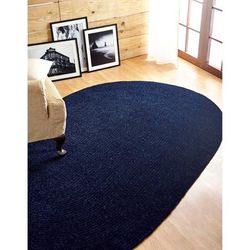 Better Trends Chenille Solid Braid Collection Reversible Indoor Area Utility Rug in Vibrant Colors, by Better Trends in Navy (Size 42X66 OVAL)