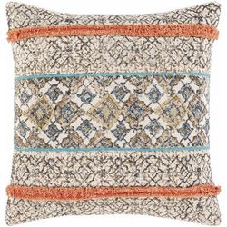 Amigo 20" Square Cotton Beige/Blue/Brown/Light Olive/Orange/Dark Red/Olive Throw Pillow - Boutique Rugs