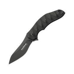 Fox 302 Anso Linerlock Ti Folding Knife 3.5in Satin Bohler N690 SS Blade Gray Sculpted Titanium Handle Pocket Clip Black Nylon Zippered Storage Case