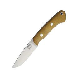 Bark River Featherweight Fox River Fixed Blade Knife 7.25in Overall 3.13in Satin Elmax Steel Blade Natural Canvas Micarta Handle Brown Leather Belt