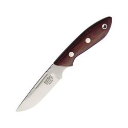 Bark River Adventurer Fixed Blade Knife 6.75in Overall 3.25in Satin Elmax Steel Drop Point Burgundy Canvas Micarta Handle Sheath 05-141MBU