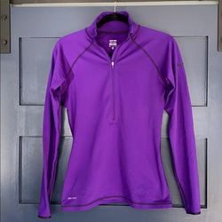 Nike Tops | Like-New, Nike Pro 1/4 Zip Top | Color: Purple | Size: M