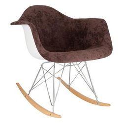 LeisureMod Wilson Velvet Eiffel Base Rocking Chair - LeisureMod WR25VBR