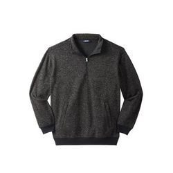 Men's Big & Tall Quarter Zip Sweater Fleece by KingSize in Steel Marl (Size 2XL)