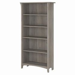 Bush Furniture Salinas Tall 5 Shelf Bookcase in Driftwood Gray - Bush Furniture SAB132DG-03