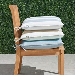 Single-piped Outdoor Chair Cushion - Carmona Tile Cobalt, 21"W x 19"D - Frontgate