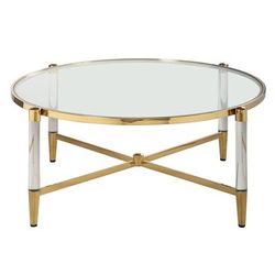 Round Tempered Glass Cocktail Table - Chintaly DENALI-CT-RND