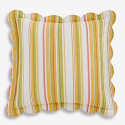100% Cotton Florence Euro Sham by BrylaneHome in Dandelion Stripe (Size EURO)